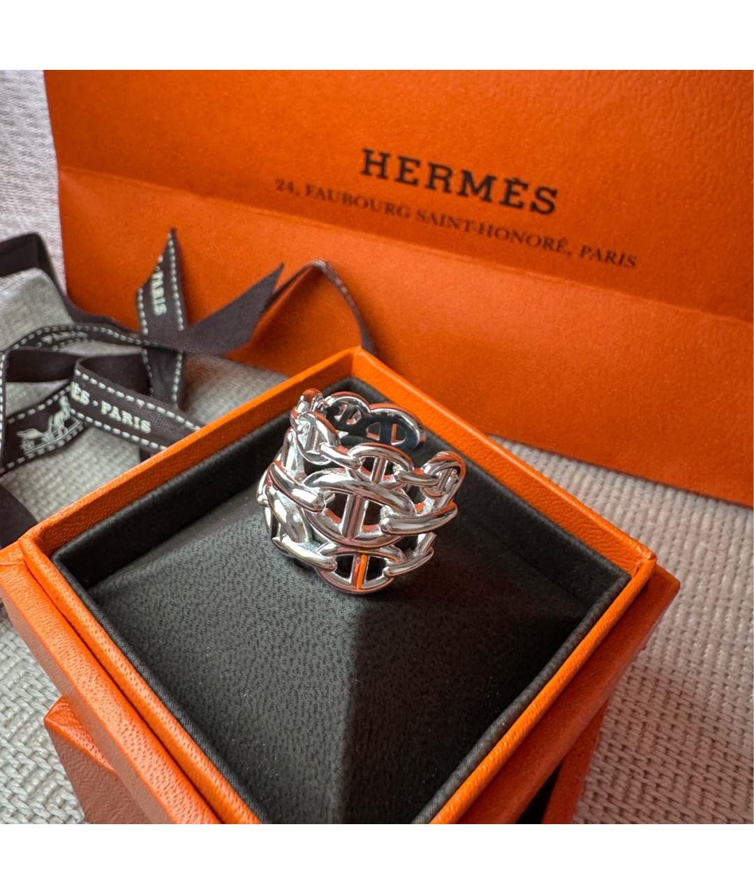 HERMES Серебряное серебряное кольцо, фото 2