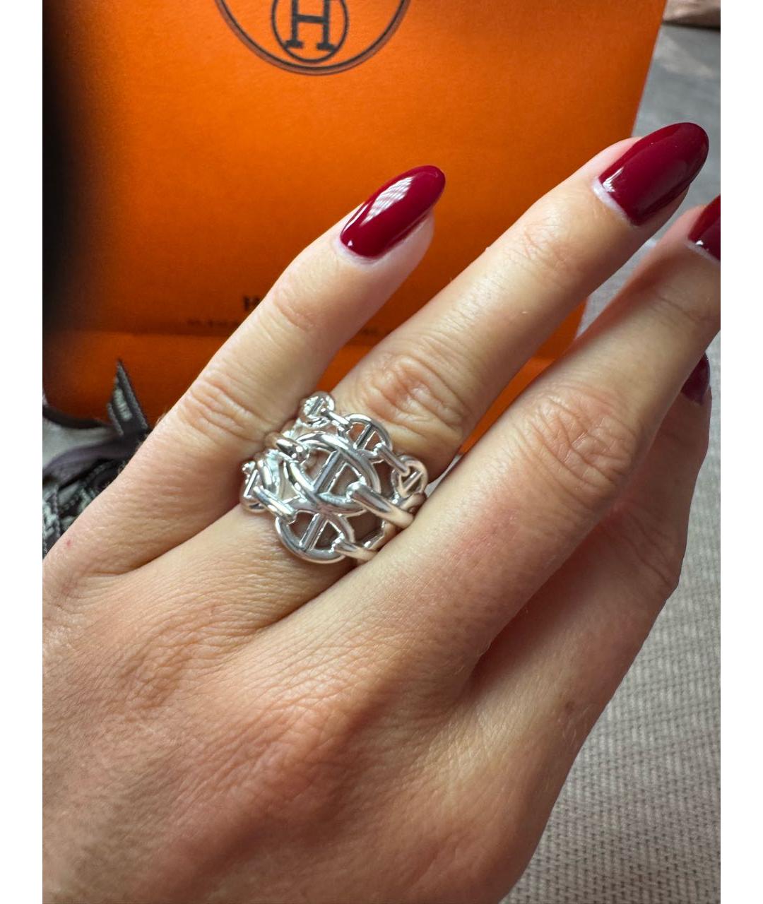 HERMES Серебряное серебряное кольцо, фото 7
