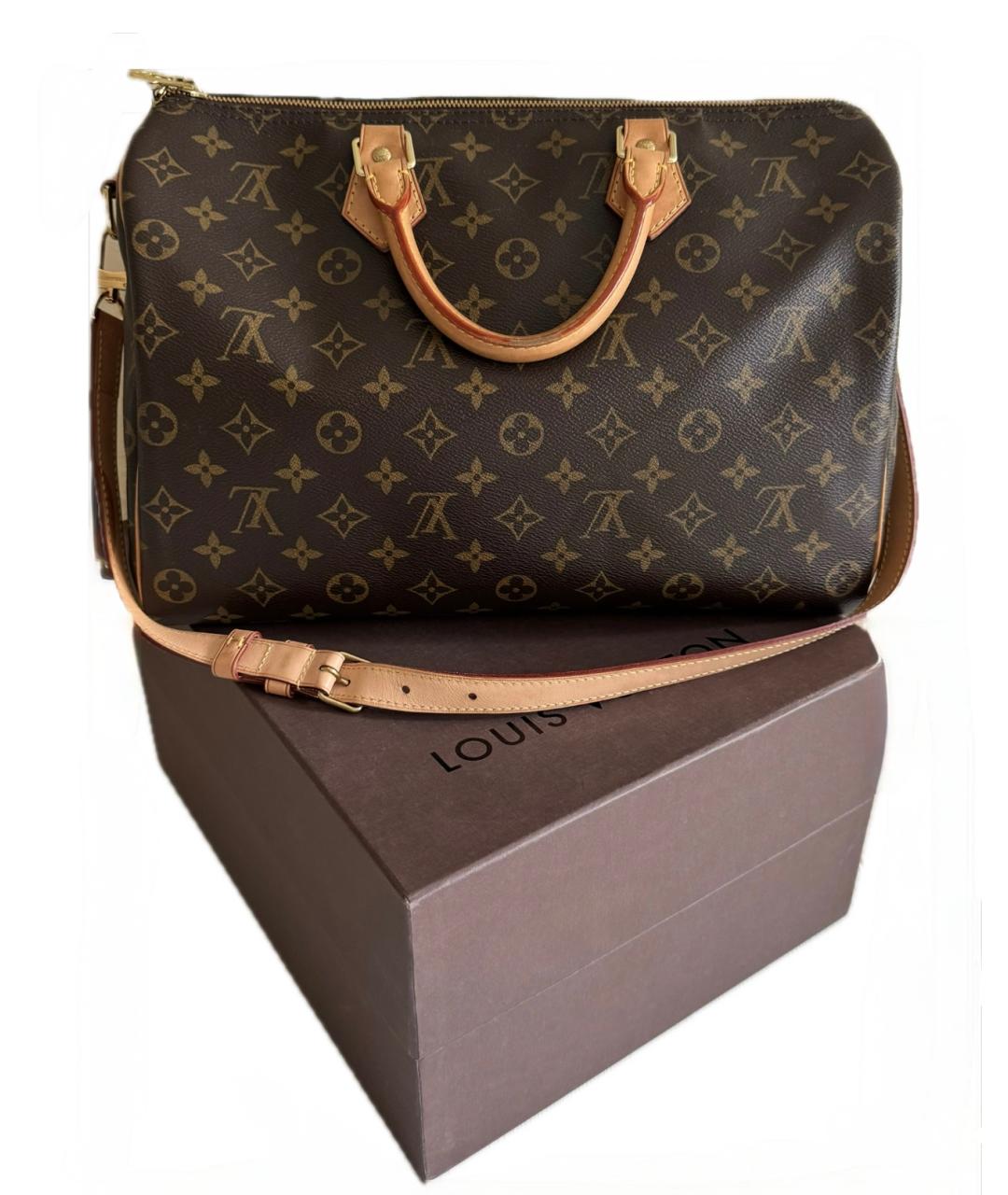 LOUIS VUITTON Коричневая кожаная дорожная/спортивная сумка, фото 6