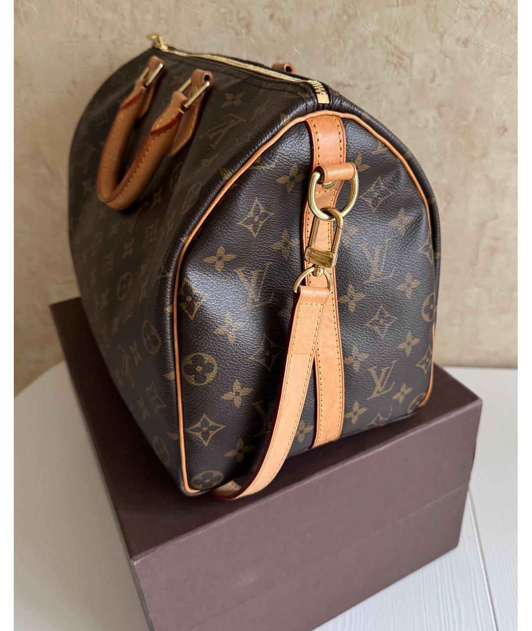 LOUIS VUITTON Коричневая кожаная дорожная/спортивная сумка, фото 3