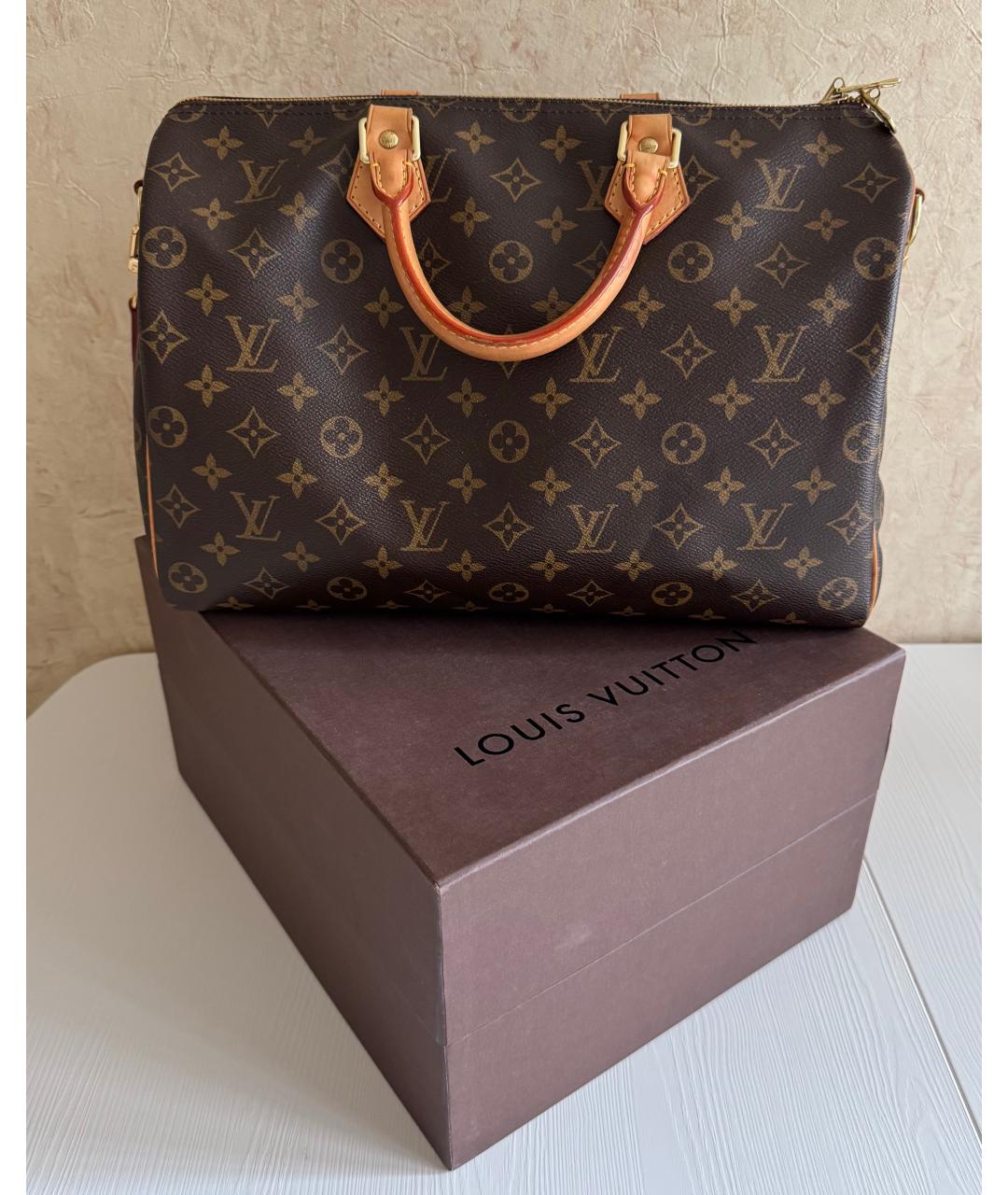 LOUIS VUITTON Коричневая кожаная дорожная/спортивная сумка, фото 2