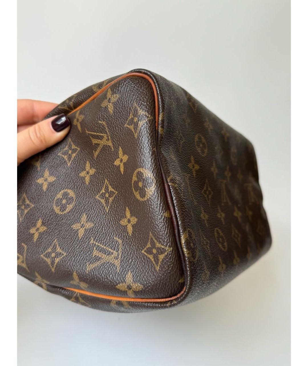 LOUIS VUITTON Коричневая сумка с короткими ручками из искусственной кожи, фото 5