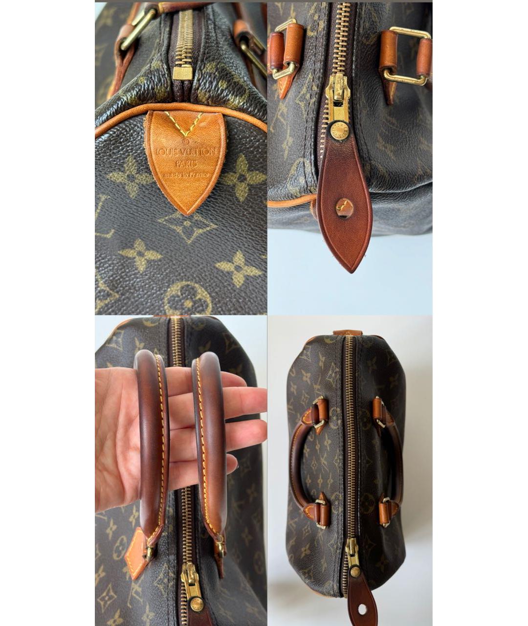 LOUIS VUITTON Коричневая сумка с короткими ручками из искусственной кожи, фото 6