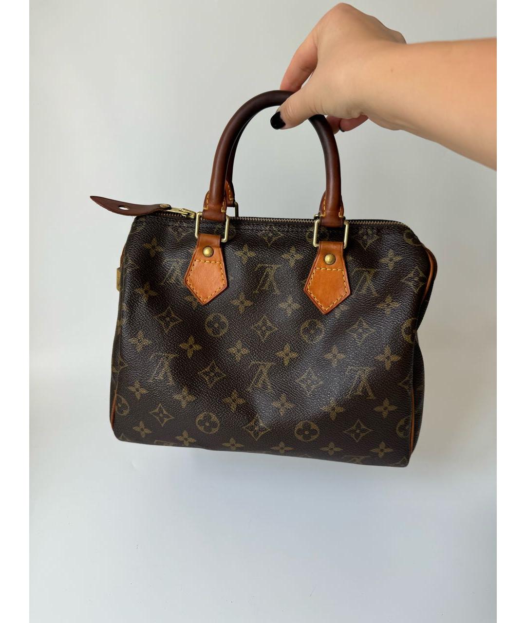 LOUIS VUITTON Коричневая сумка с короткими ручками из искусственной кожи, фото 3