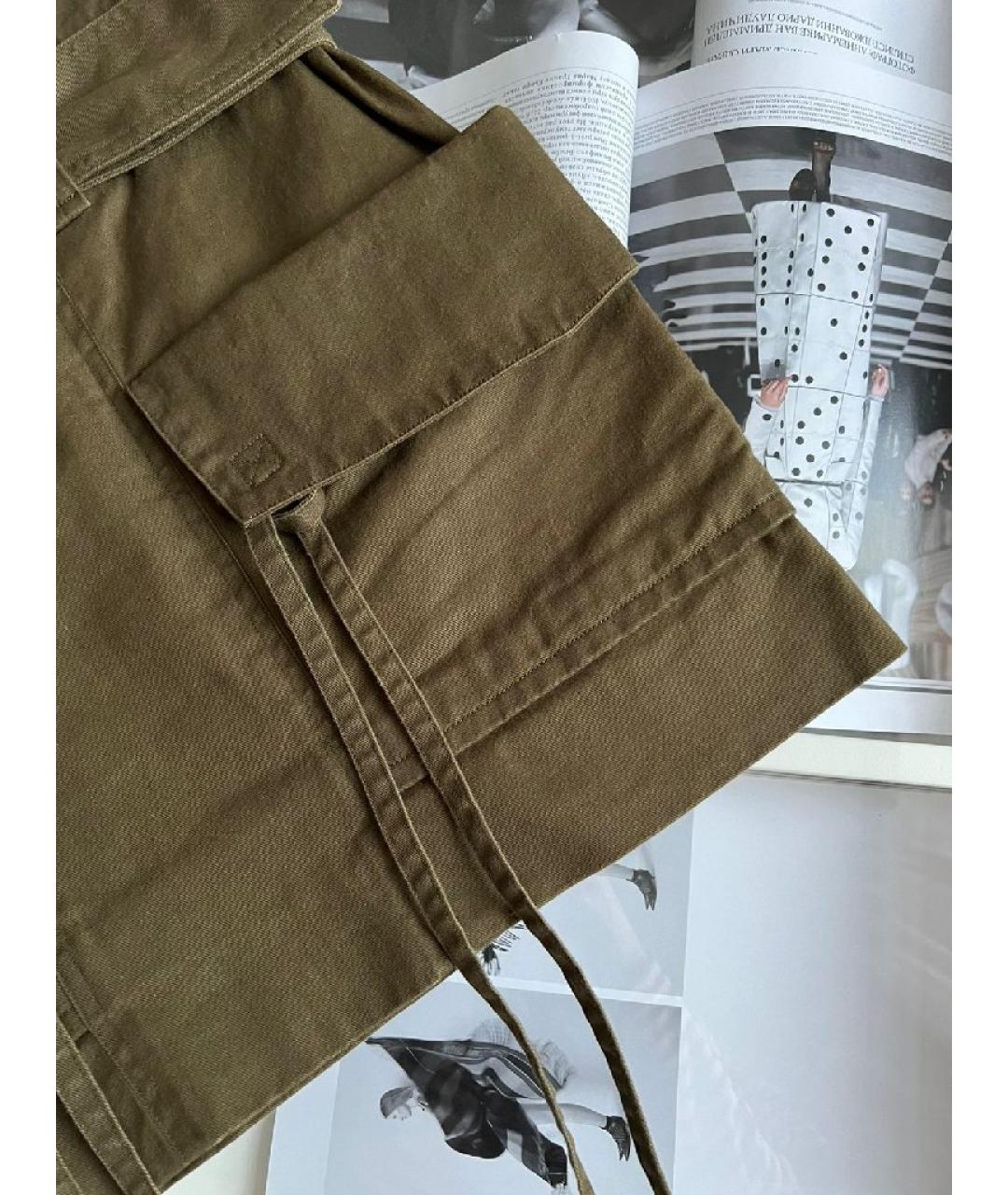 SAINT LAURENT Хаки хлопковая юбка мини, фото 4