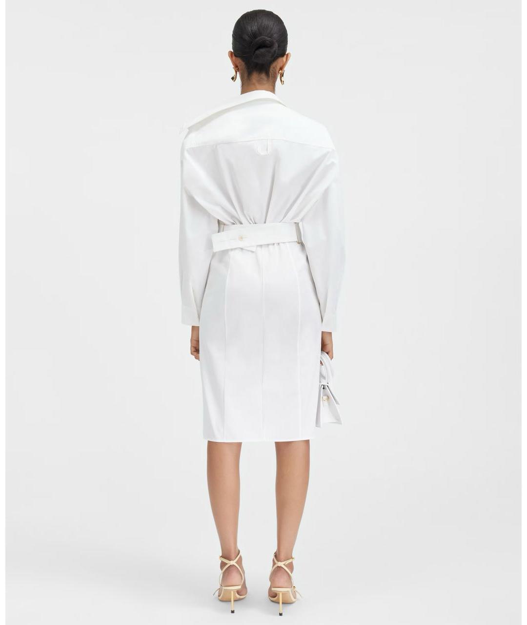 JACQUEMUS Белое хлопковое платье, фото 2