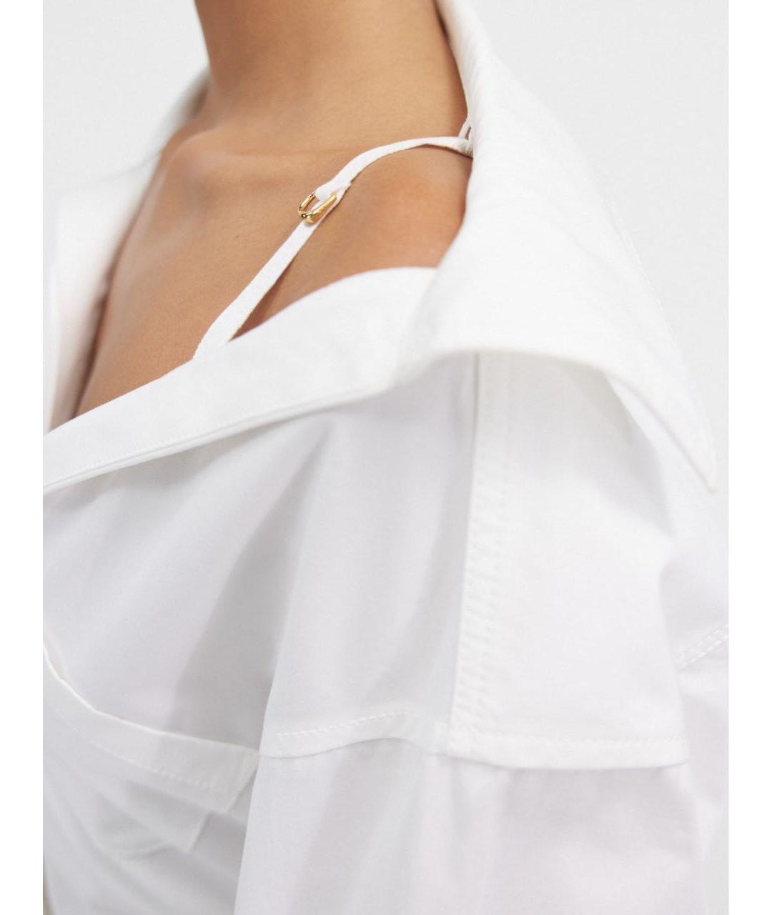 JACQUEMUS Белое хлопковое платье, фото 3