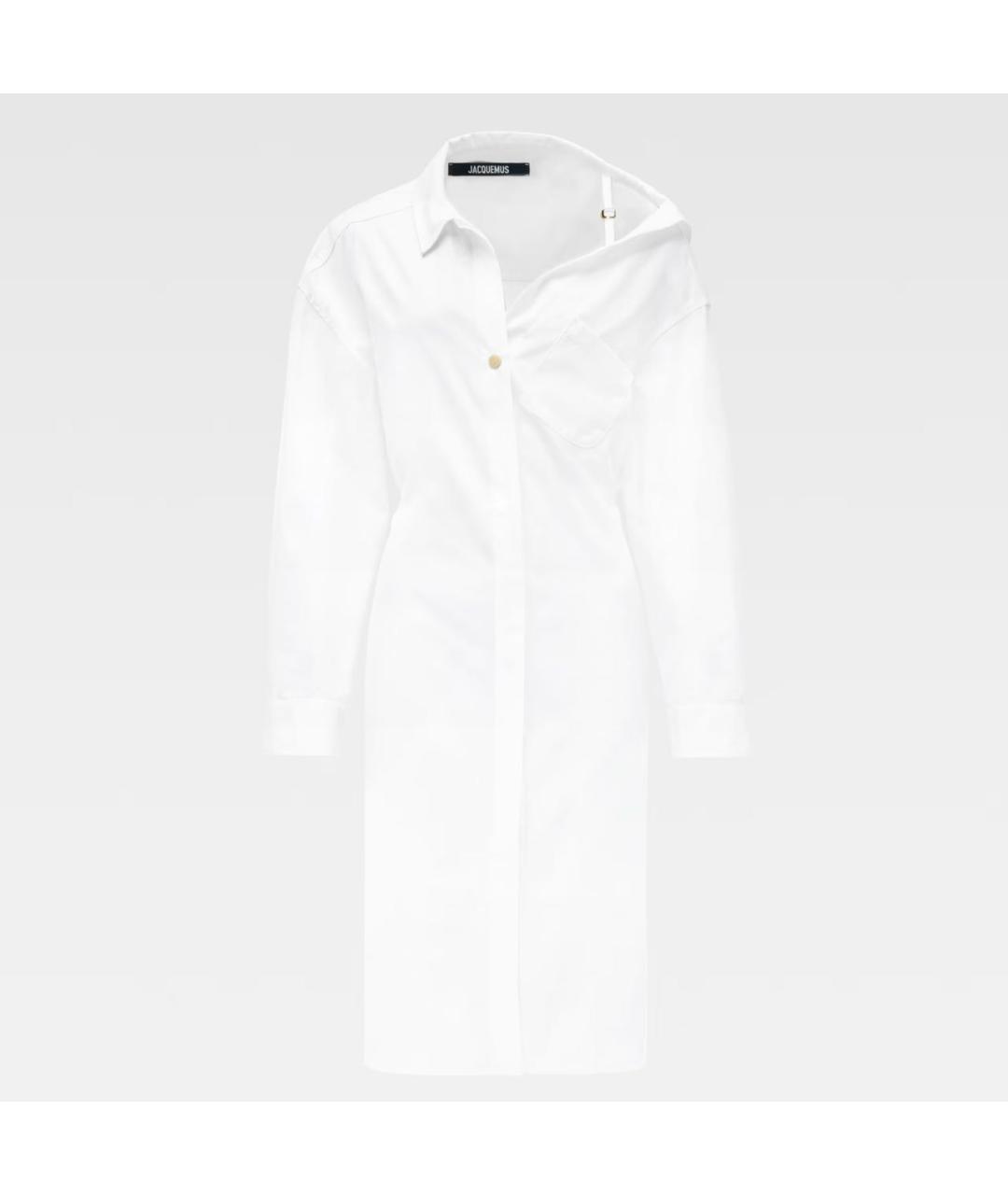 JACQUEMUS Белое хлопковое платье, фото 4