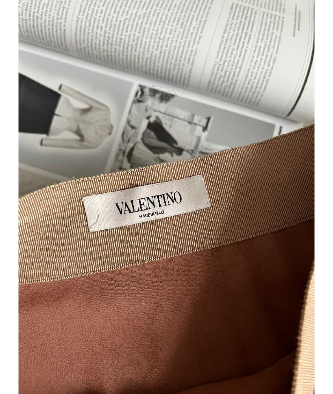 VALENTINO Коралловая хлопковая юбка миди, фото 7