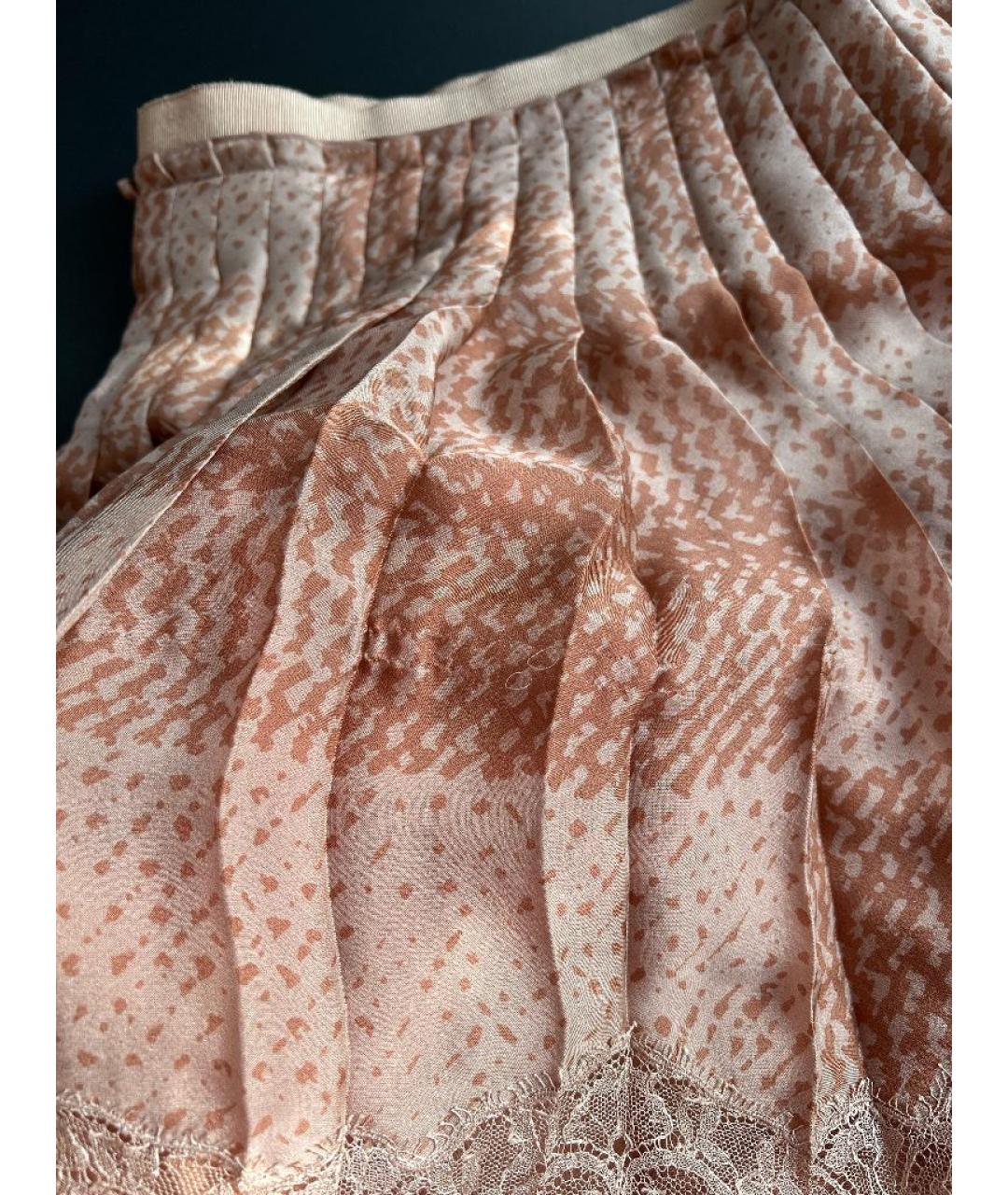 VALENTINO Коралловая хлопковая юбка миди, фото 4