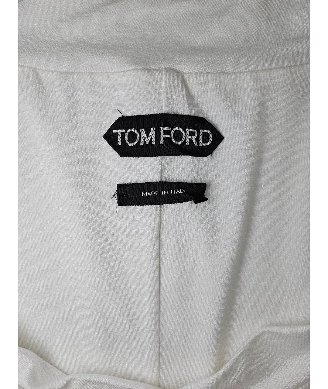 TOM FORD Белое вискозное повседневное платье, фото 4
