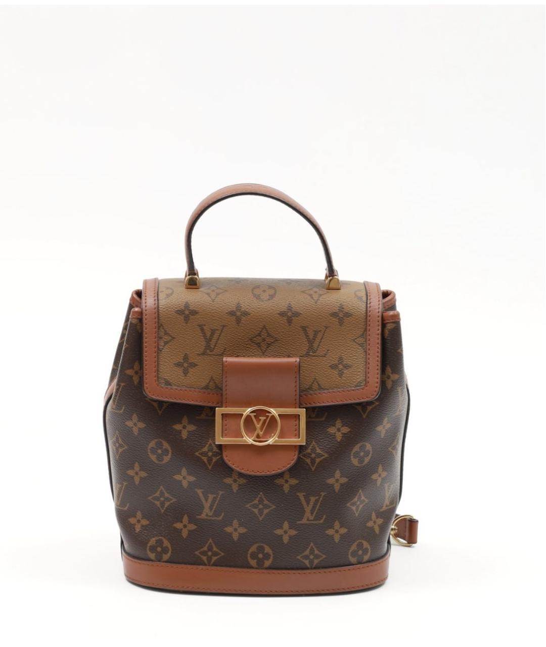 LOUIS VUITTON Коричневый кожаный рюкзак, фото 9
