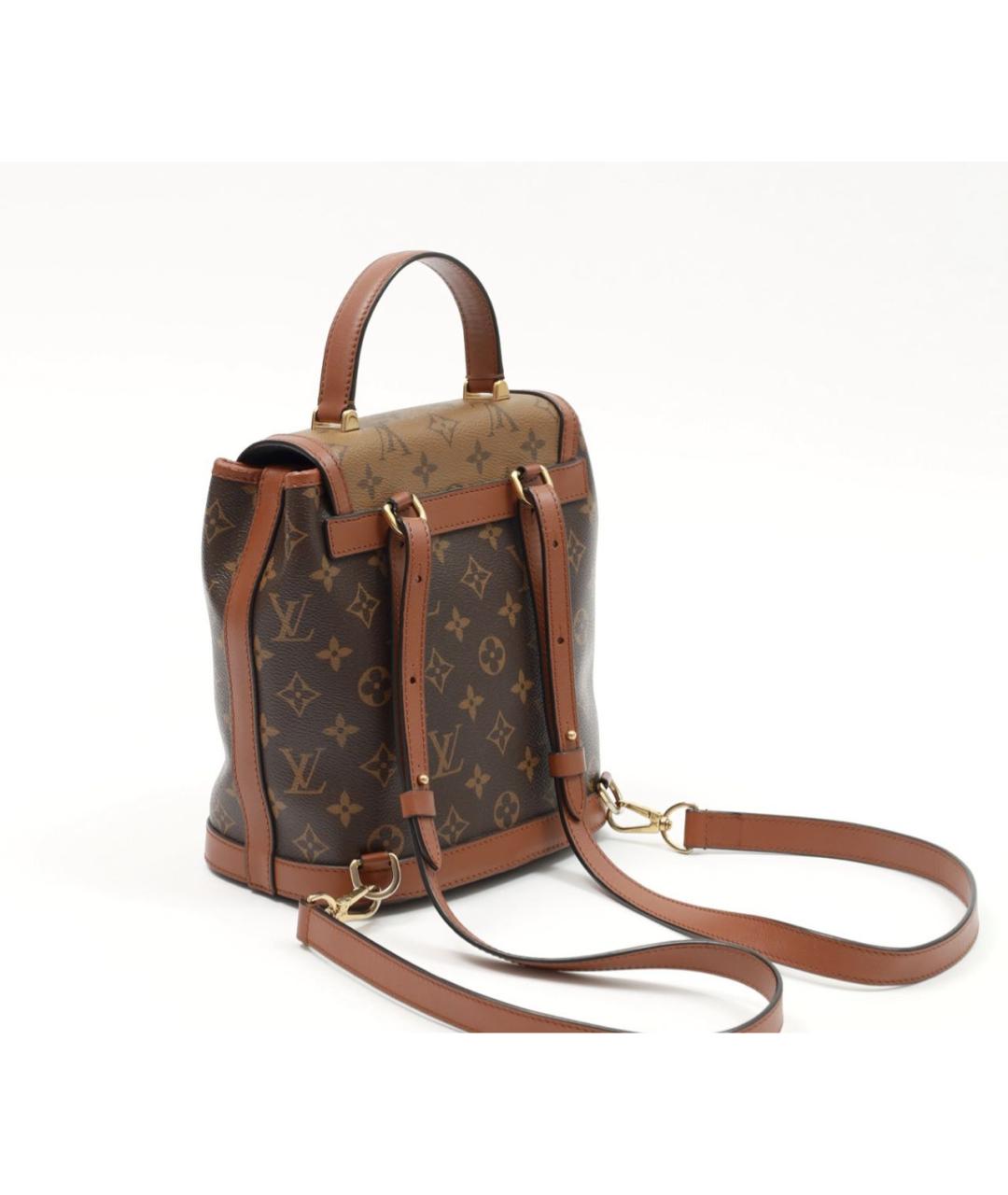 LOUIS VUITTON Коричневый кожаный рюкзак, фото 3