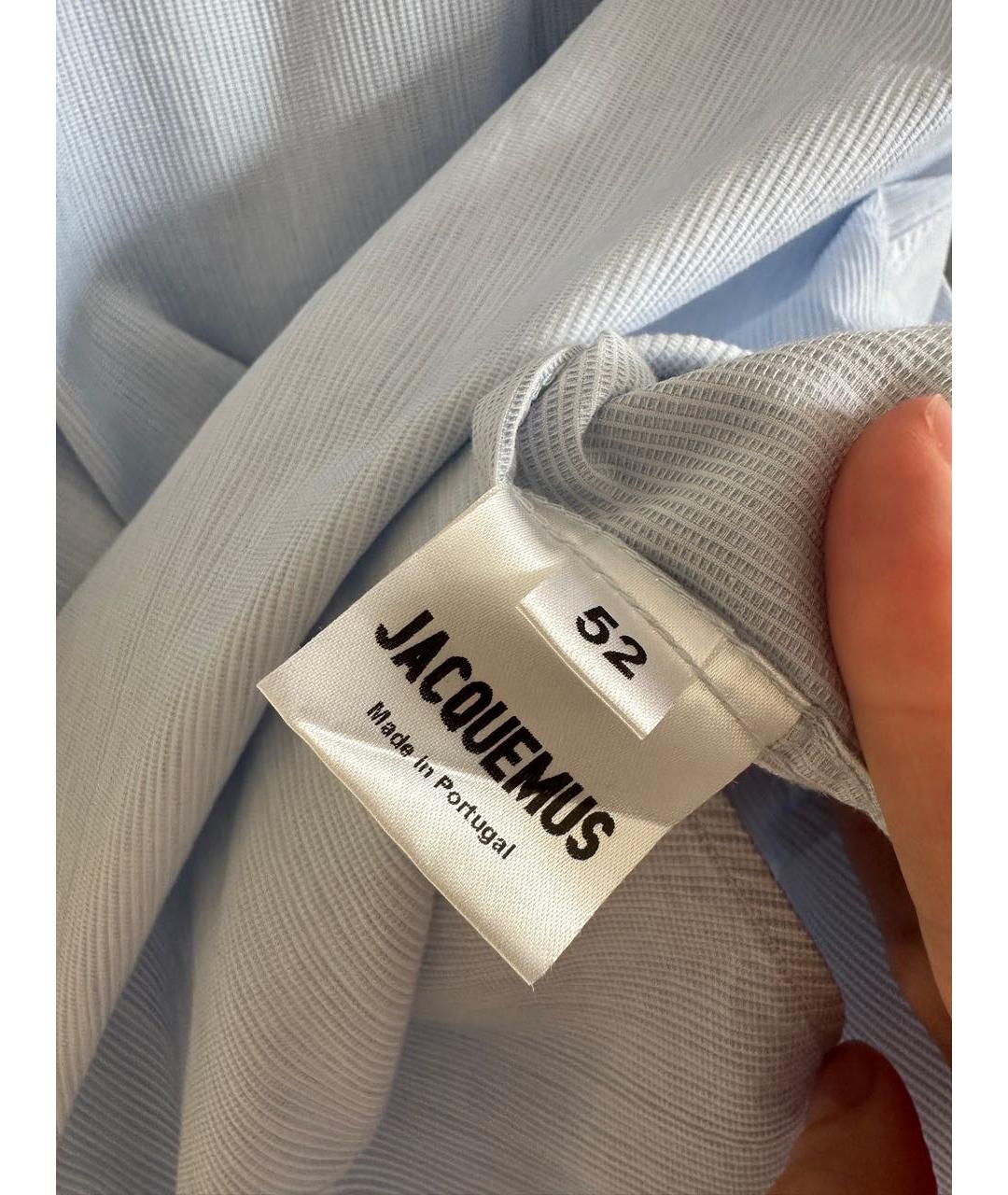 JACQUEMUS Голубая хлопковая кэжуал рубашка, фото 5