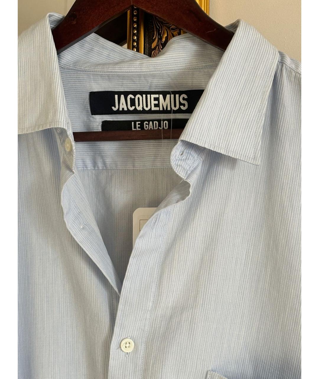 JACQUEMUS Голубая хлопковая кэжуал рубашка, фото 3
