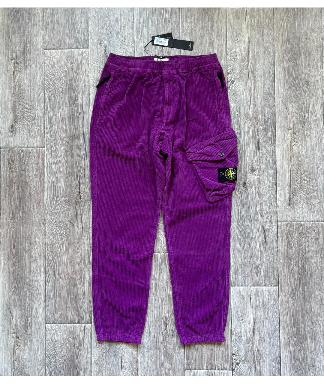 STONE ISLAND Фиолетовые повседневные брюки, фото 6