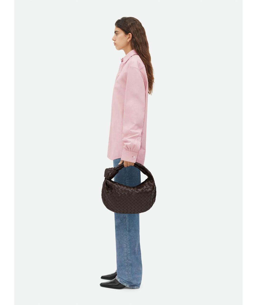 BOTTEGA VENETA Коричневая кожаная сумка через плечо, фото 2