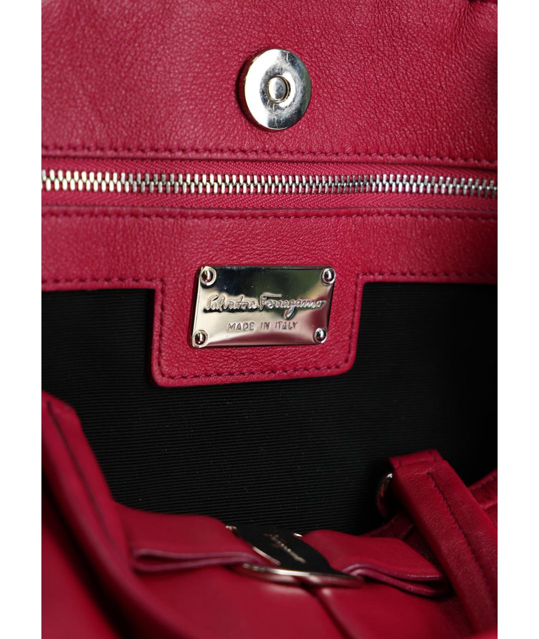 FERRAGAMO Фуксия кожаная сумка тоут, фото 5