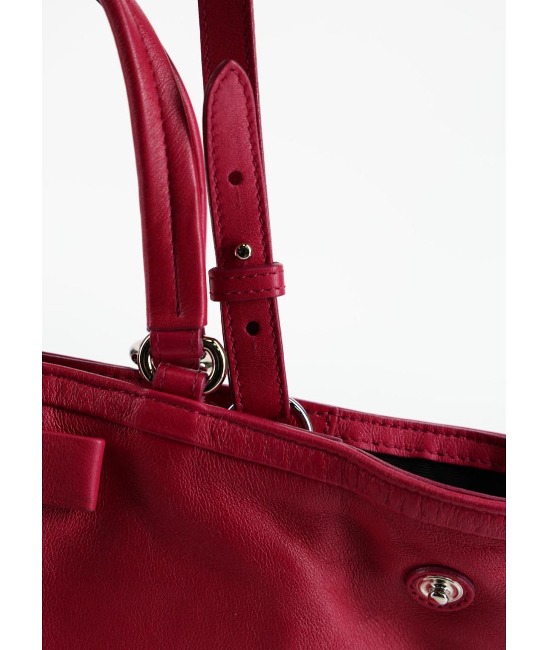 FERRAGAMO Фуксия кожаная сумка тоут, фото 6