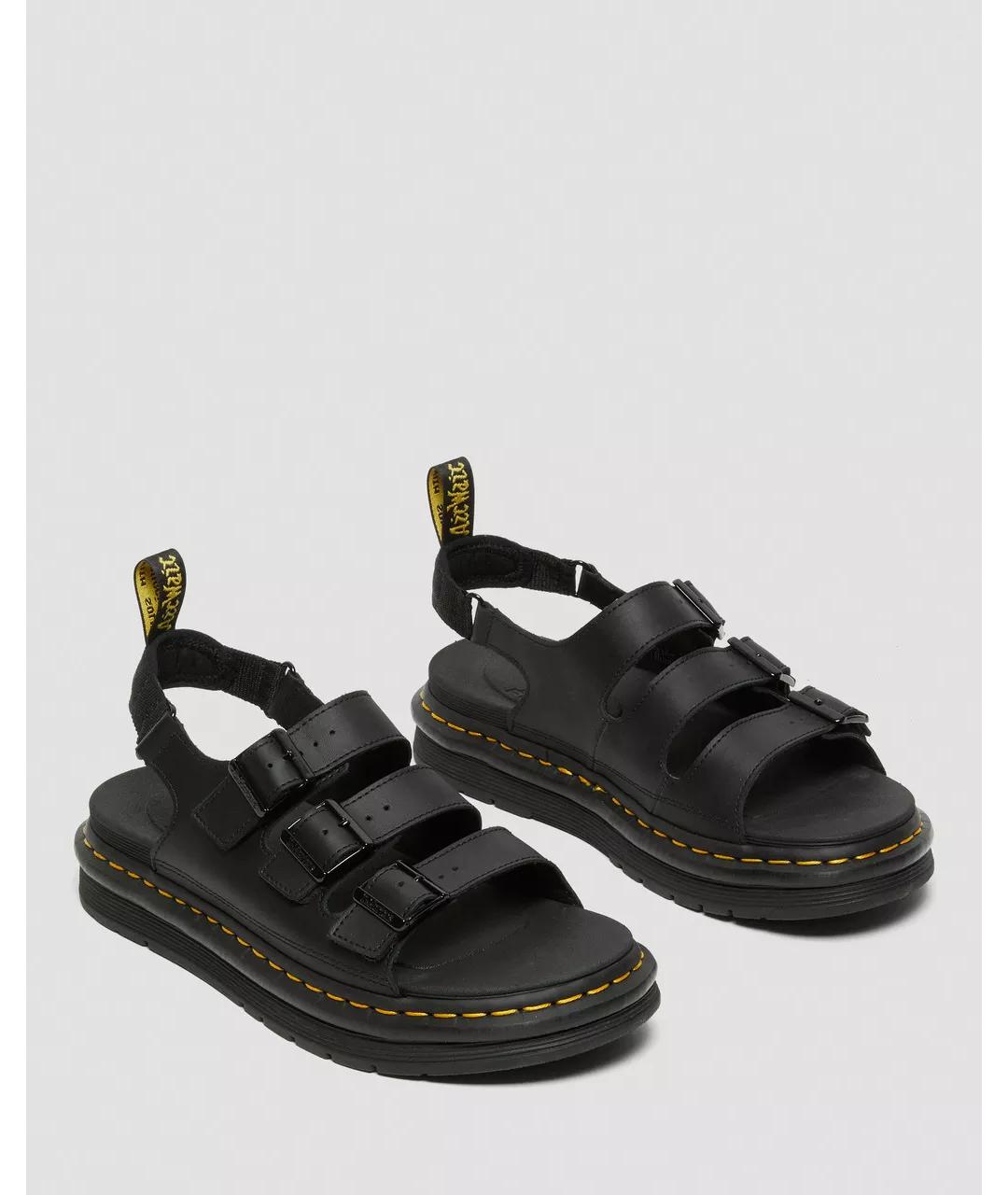 DR. MARTENS Черные кожаные сандалии, фото 8