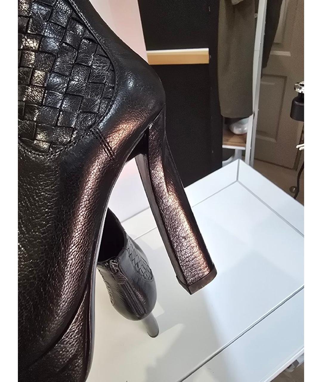 BOTTEGA VENETA Черные кожаные ботильоны, фото 7