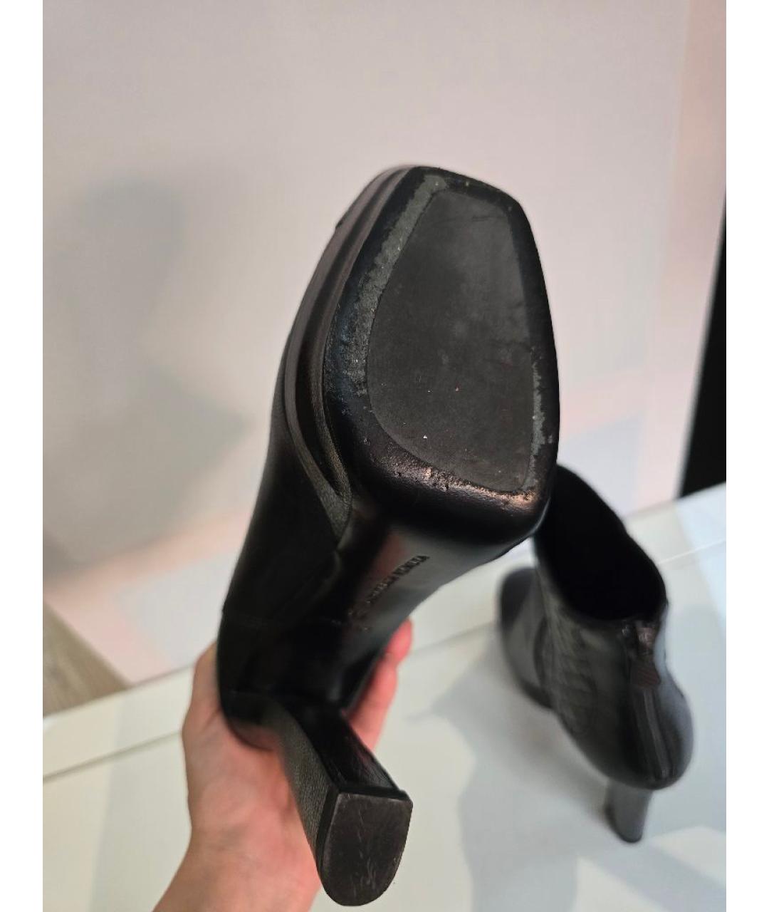 BOTTEGA VENETA Черные кожаные ботильоны, фото 5
