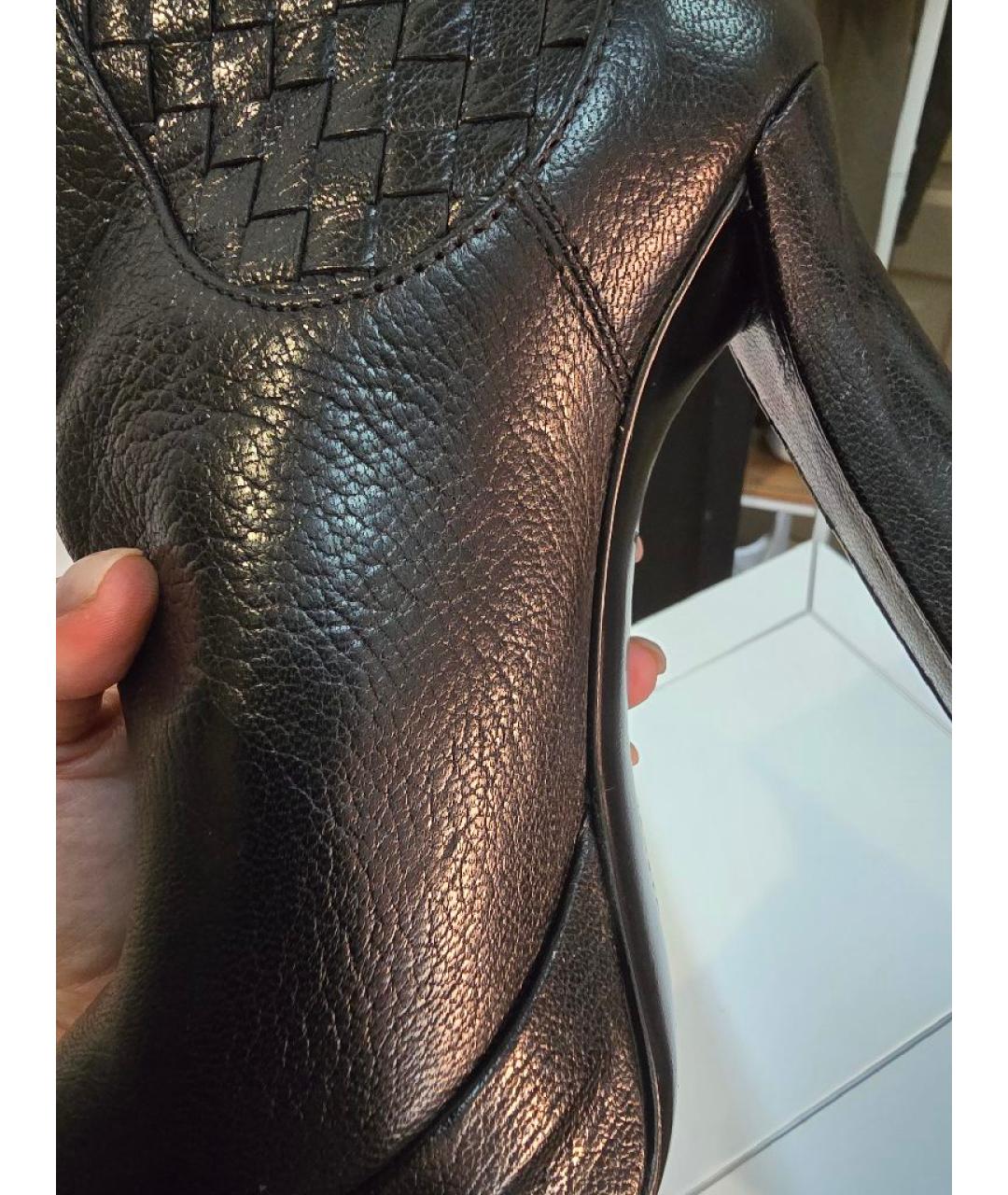 BOTTEGA VENETA Черные кожаные ботильоны, фото 8