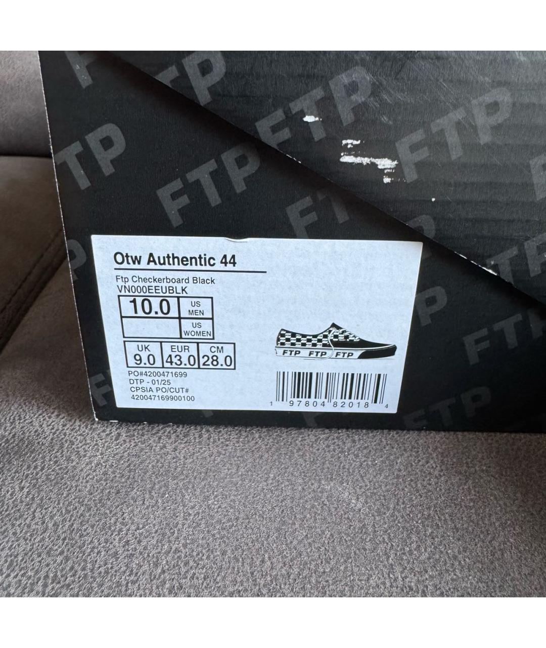 VANS Черные текстильные низкие кроссовки / кеды, фото 6