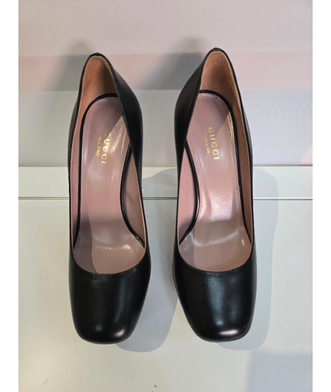 GUCCI Черные кожаные туфли, фото 2