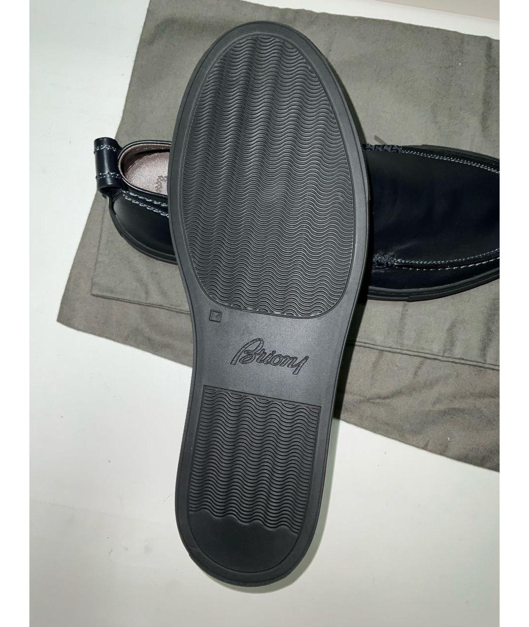 BRIONI Синие кожаные мокасины, фото 7