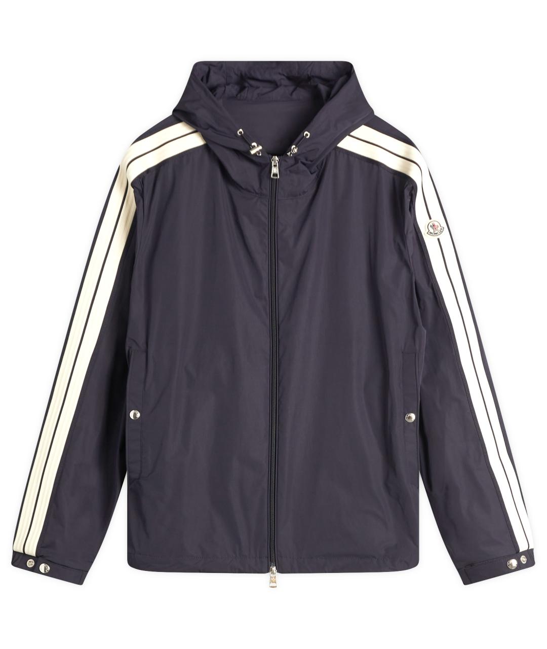 MONCLER Темно-синяя полиэстеровая куртка, фото 1