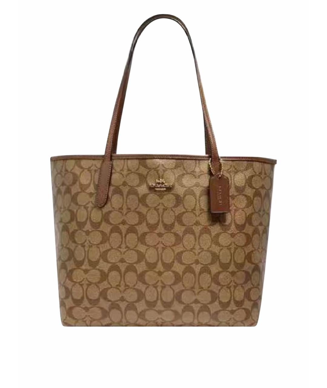 COACH Коричневая сумка тоут, фото 1