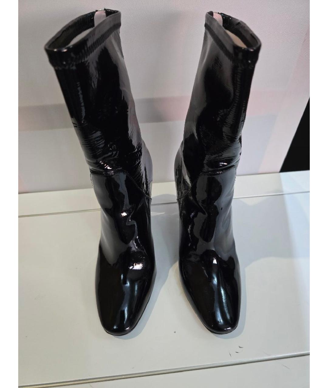 CHRISTIAN DIOR Черные полусапоги из лакированной кожи, фото 2