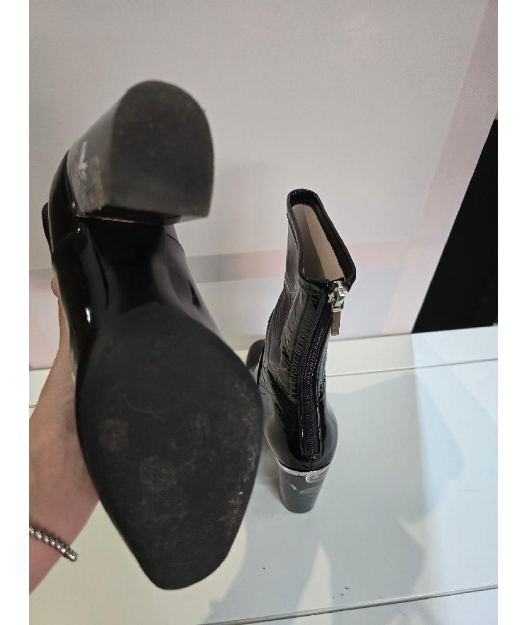 CHRISTIAN DIOR Черные полусапоги из лакированной кожи, фото 7