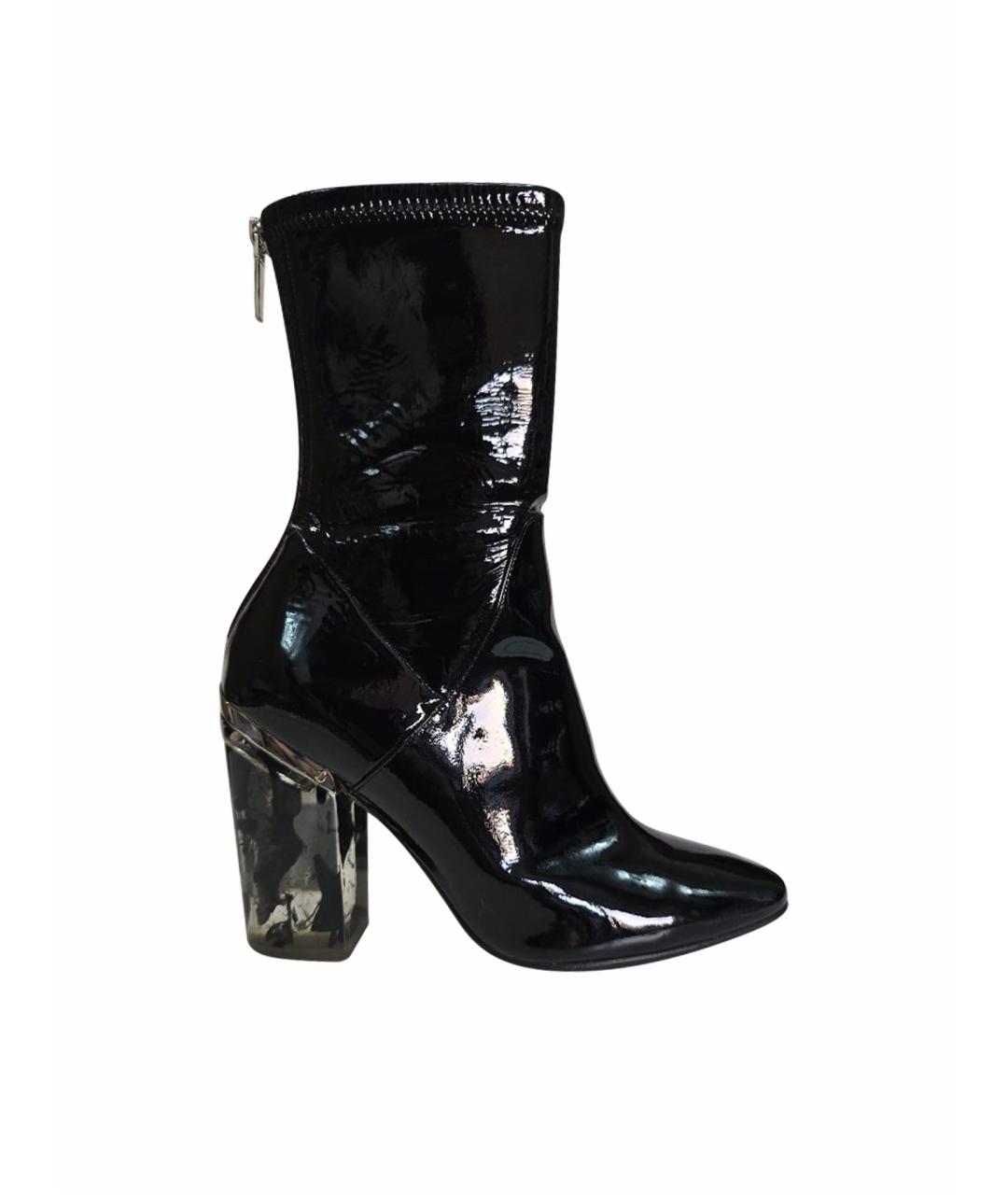 CHRISTIAN DIOR Черные полусапоги из лакированной кожи, фото 1