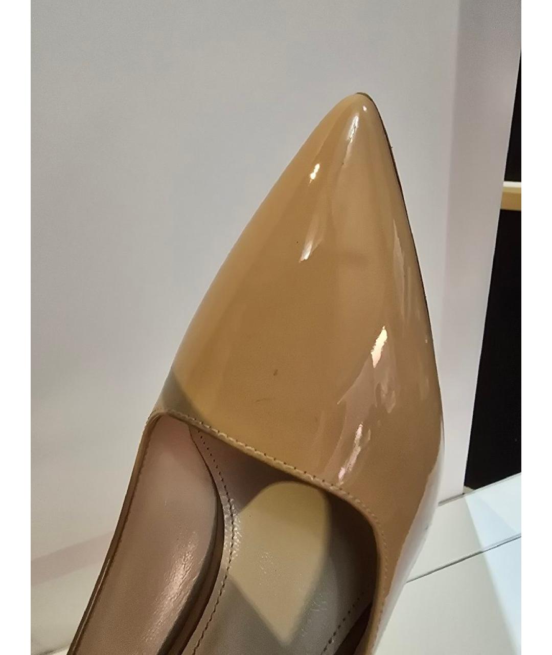 PRADA Бежевые туфли из лакированной кожи, фото 8