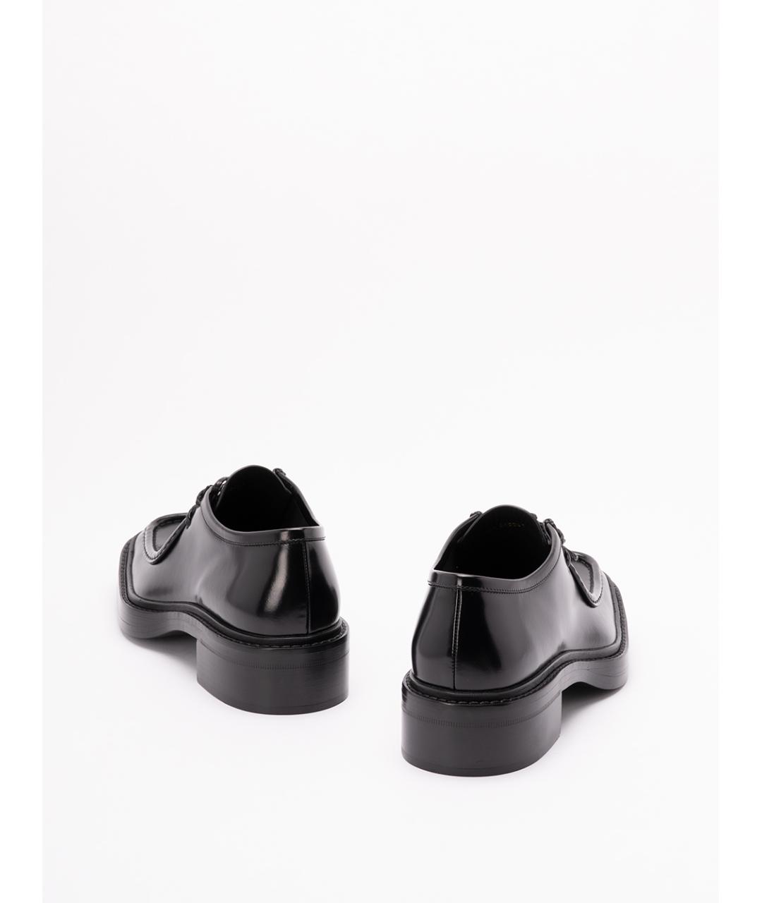 SAINT LAURENT Черные кожаные туфли, фото 3