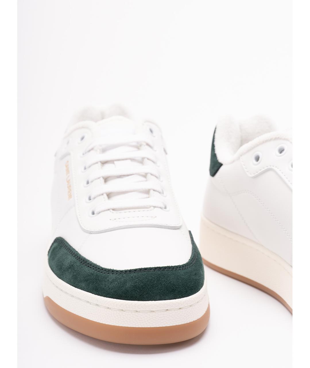 SAINT LAURENT Белые кожаные низкие кроссовки / кеды, фото 5