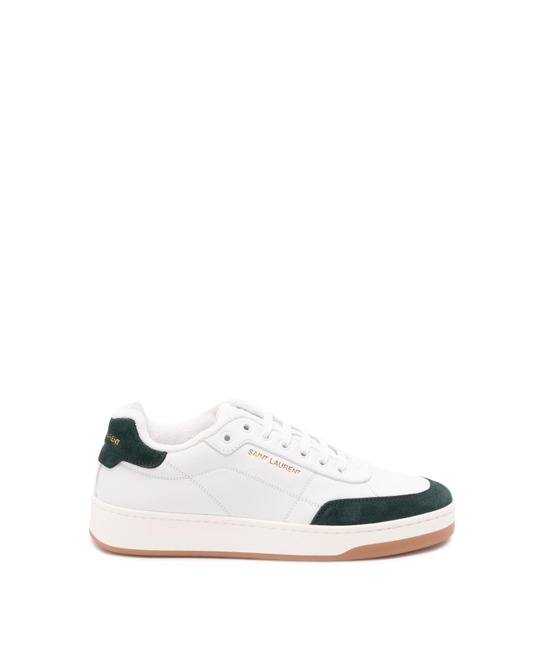SAINT LAURENT Белые кожаные низкие кроссовки / кеды, фото 1