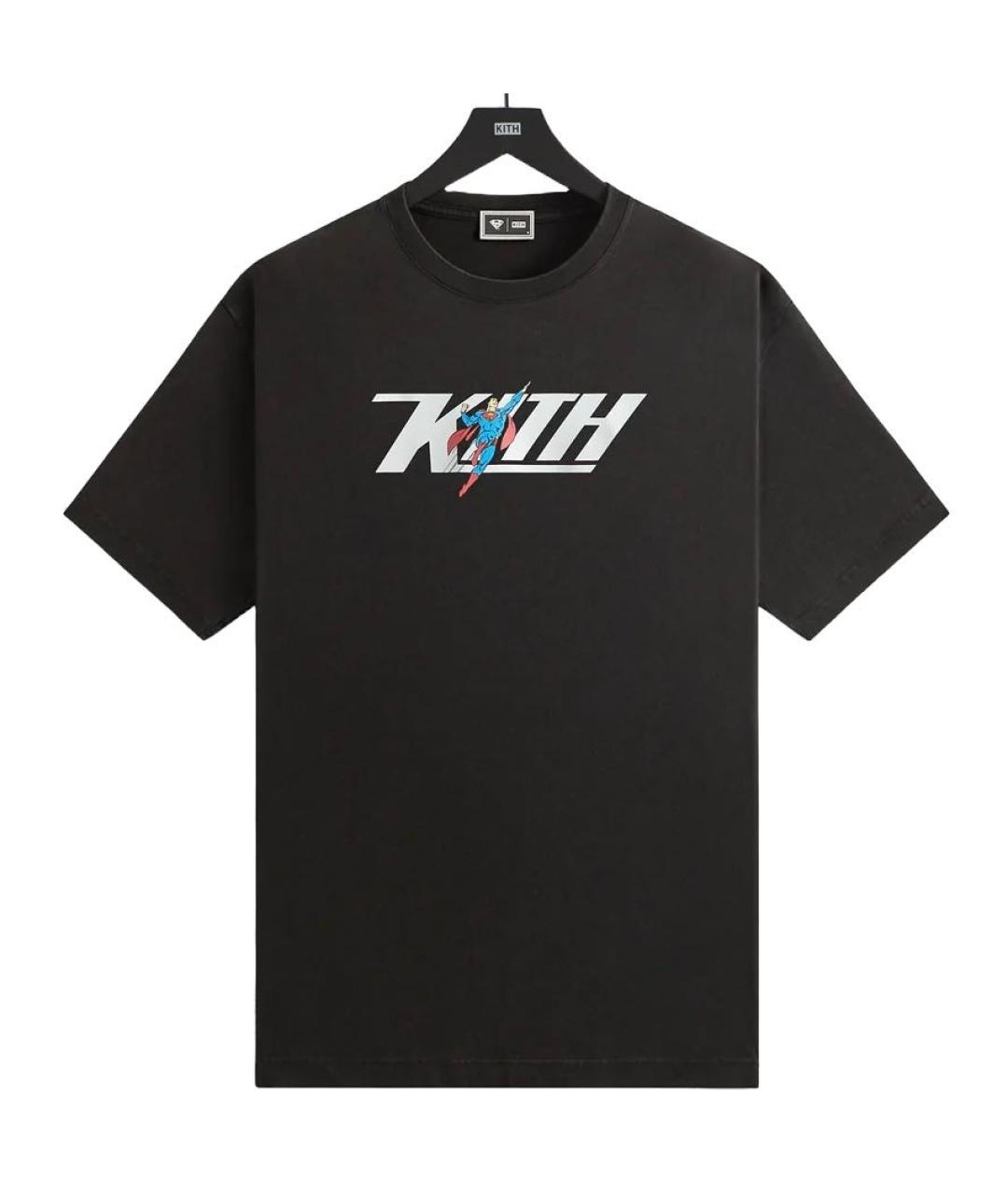 KITH Черная хлопковая футболка, фото 8