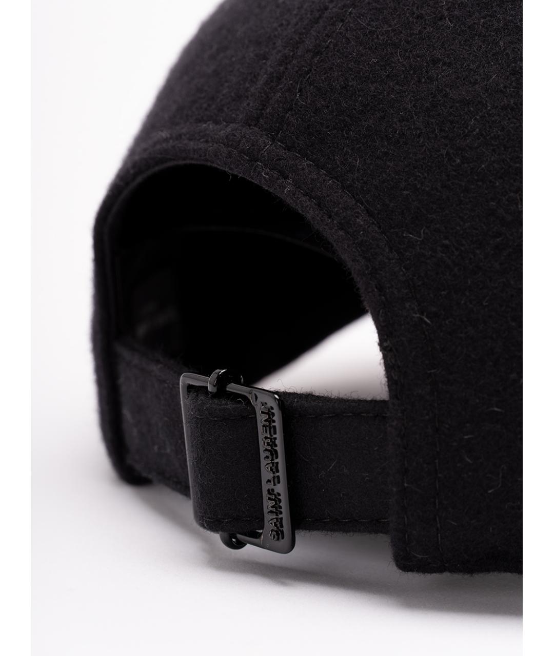 SAINT LAURENT Черная шерстяная кепка, фото 3