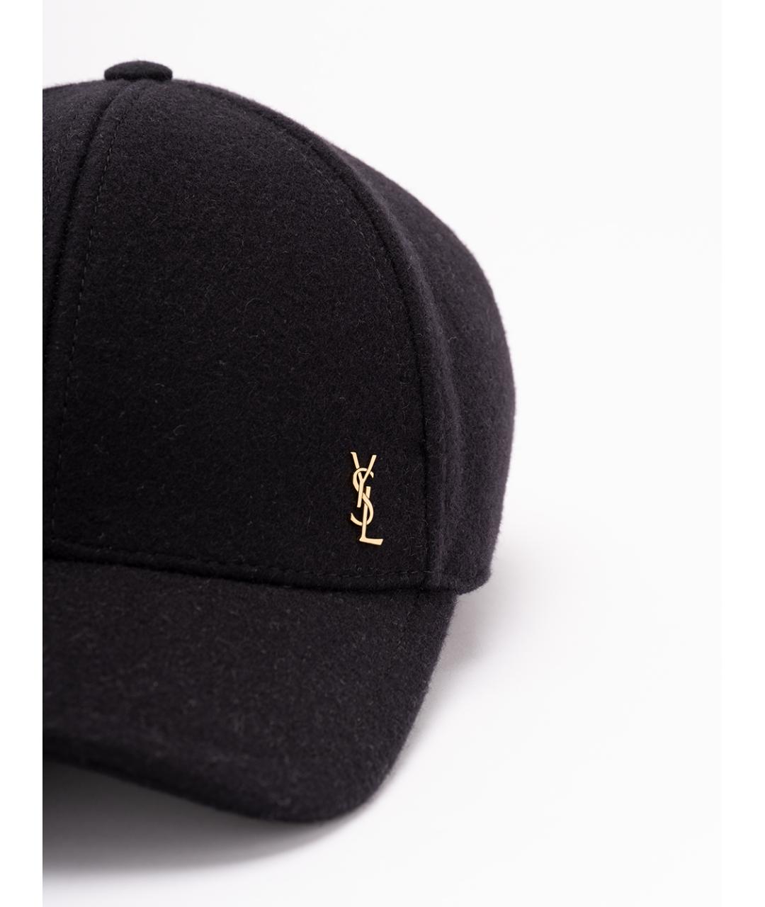 SAINT LAURENT Черная шерстяная кепка, фото 5