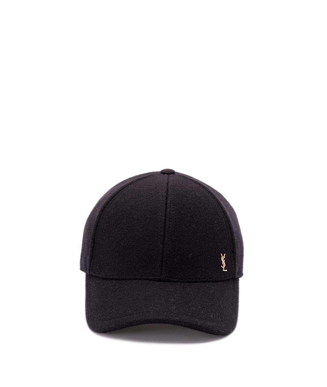 SAINT LAURENT Черная шерстяная кепка, фото 1