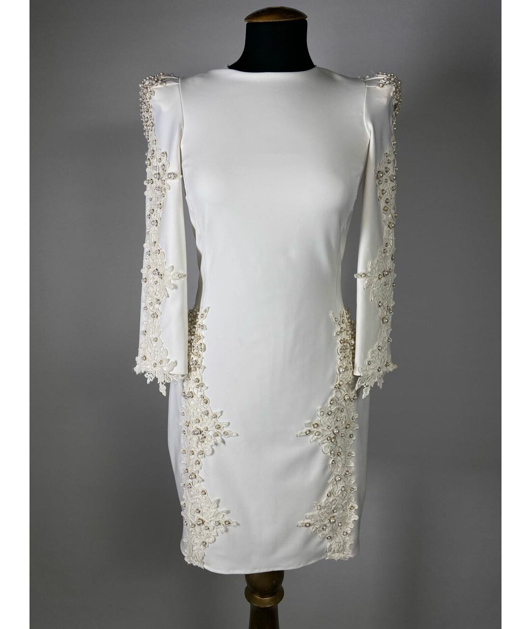 ELISABETTA FRANCHI Белое полиамидовое повседневное платье, фото 7