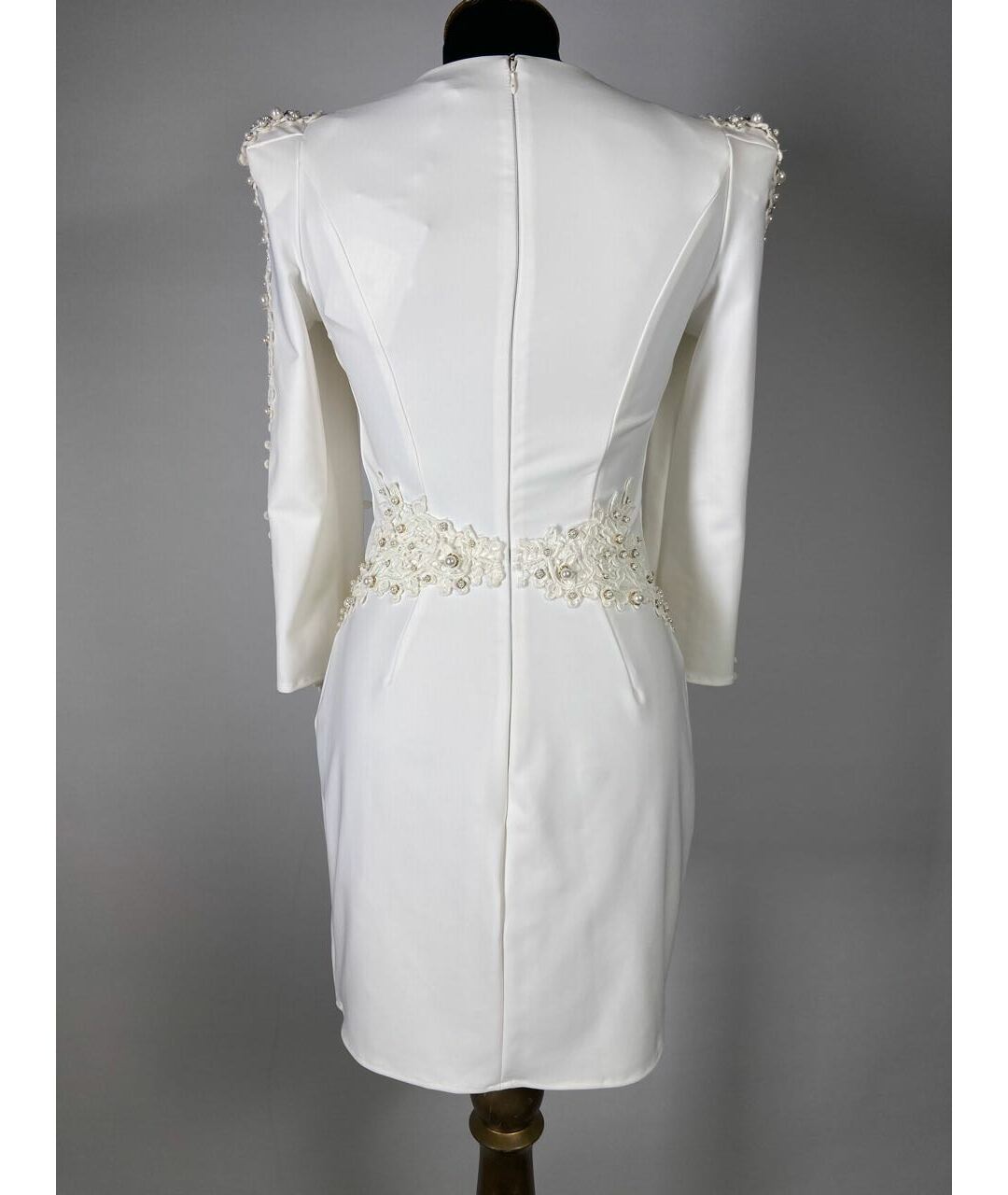 ELISABETTA FRANCHI Белое полиамидовое повседневное платье, фото 3