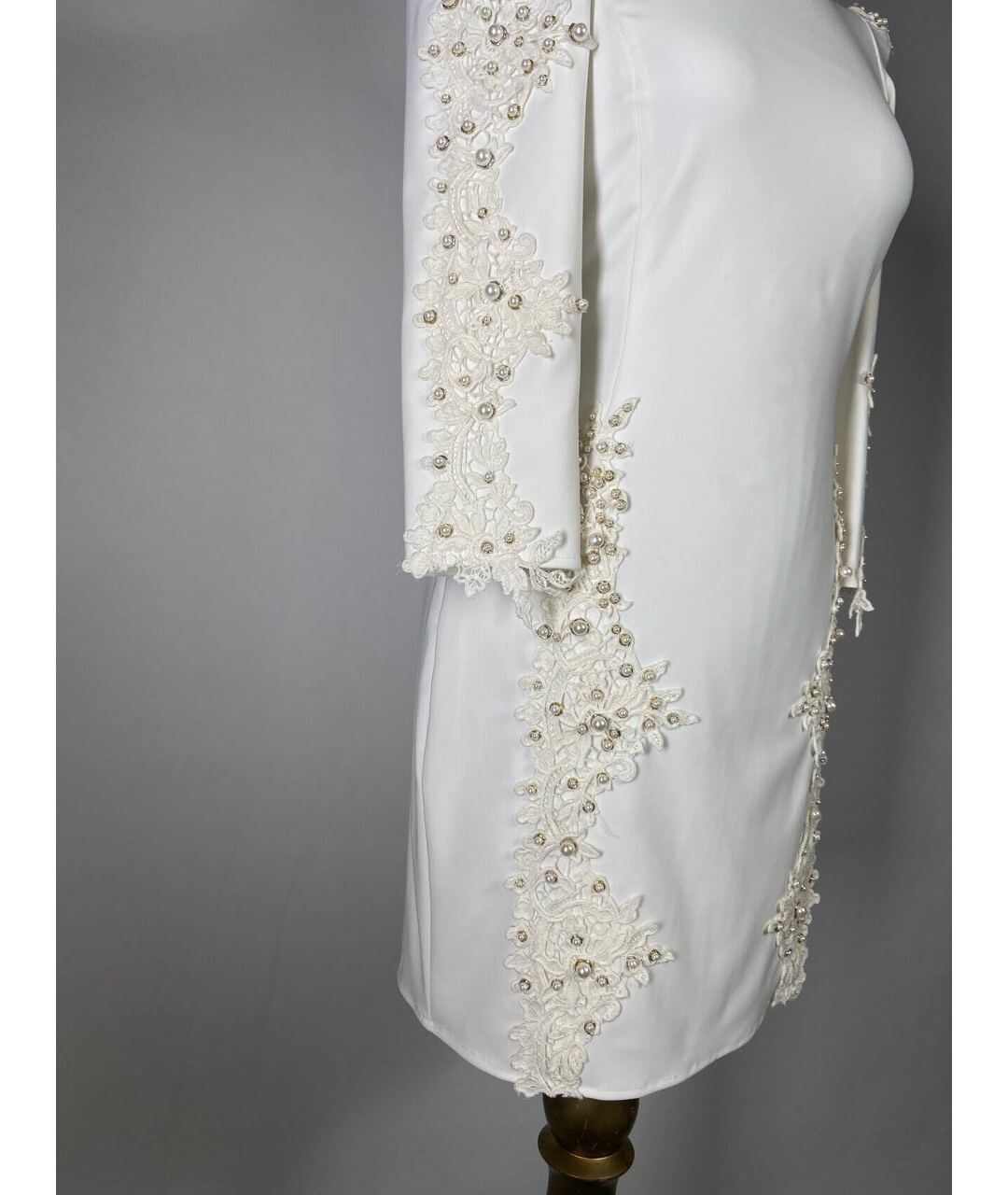 ELISABETTA FRANCHI Белое полиамидовое повседневное платье, фото 4