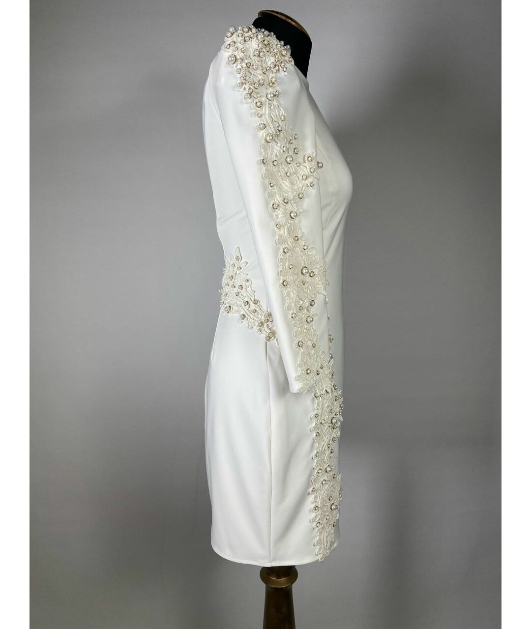 ELISABETTA FRANCHI Белое полиамидовое повседневное платье, фото 2