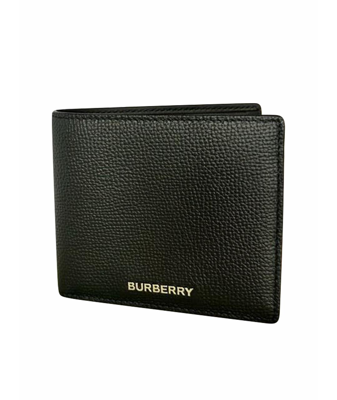 BURBERRY Черный кожаный кошелек, фото 1