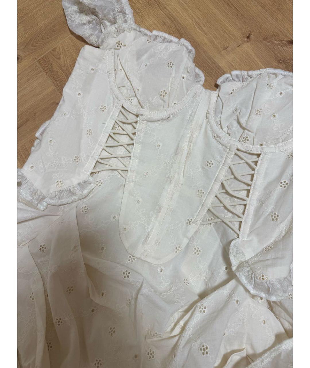 FOR LOVE AND LEMONS Бежевое хлопковое коктейльное платье, фото 3