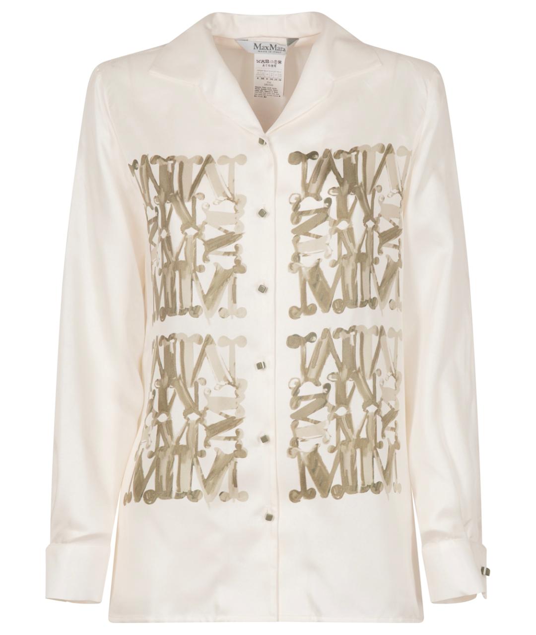 MAX MARA Белая шелковая рубашка, фото 1